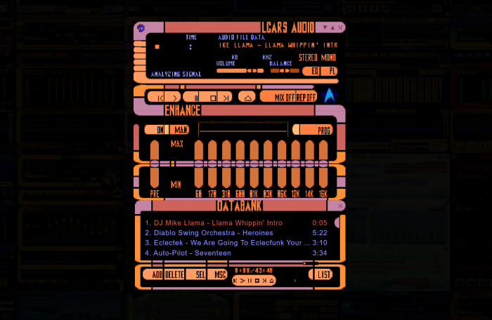 Das LCARS-Design von Star Trek war ein beliebtes Motiv für Winamp-Skins. (Winamp Skin Museum/Screenshot: Golem.de)